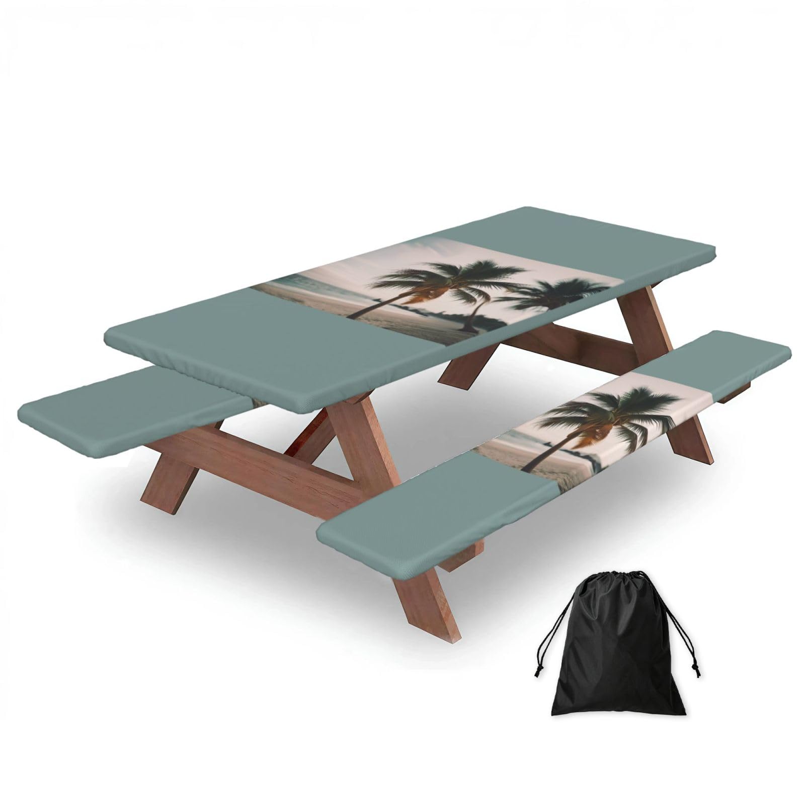 PPHGUT Cartoon Pigeon 2 Print Picnic Table Bench Cover Set Outdoor Garden Bbq Protector For Family Camping