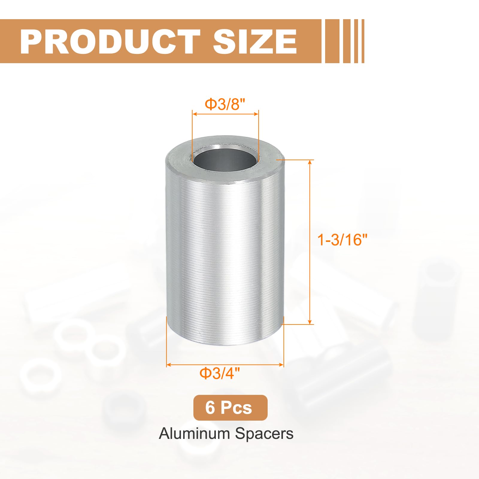 PATIKIL 6PCS Aluminum Spacers - Image 2
