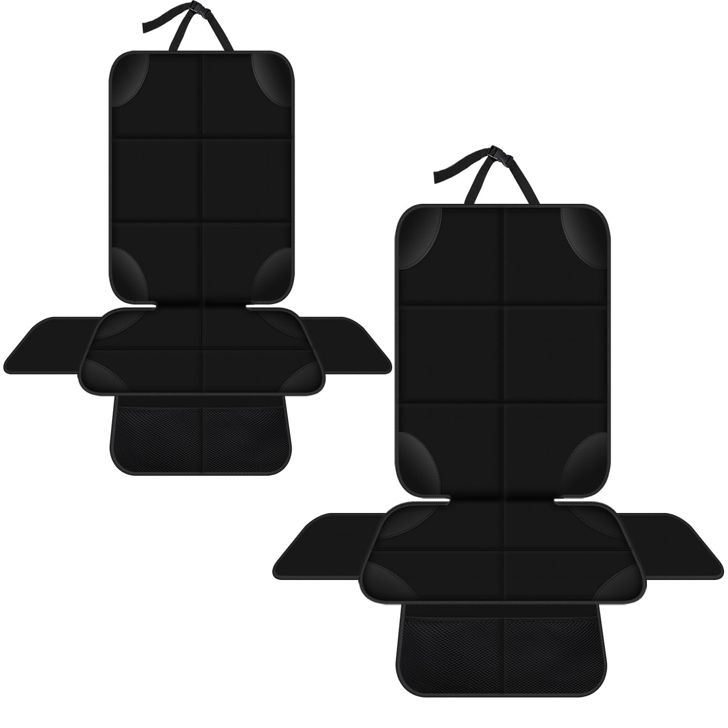 Alfheim Kindersitzunterlage 2 Stück Sitzbezug für Baby mit Seitenschutz, ISOFIX Kompatibler Kindersitz Bezug, Wasserdicht & Rutschfester Autositzschutz mit Große Kapazität Netztasche