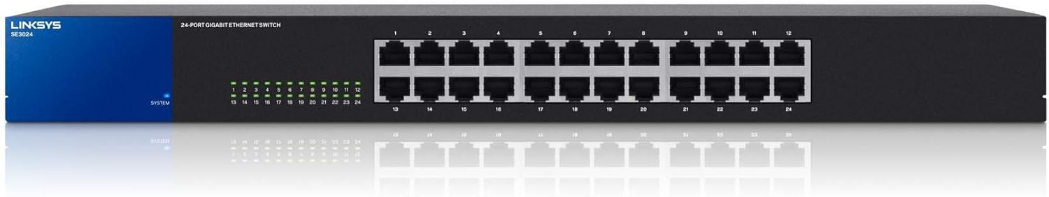 Linksys 24-Port Metallic Gigabit Switch (SE3024), Black