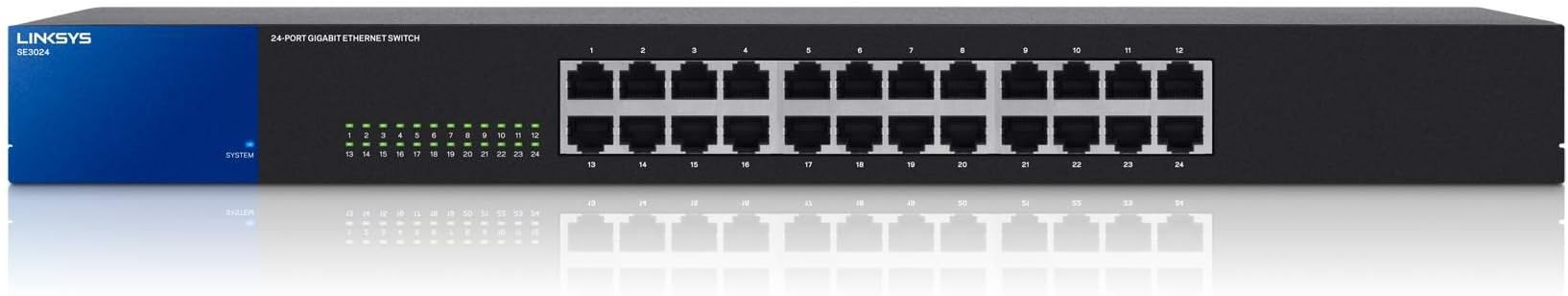 24-Port Metallic Gigabit Switch (SE3024), Black
