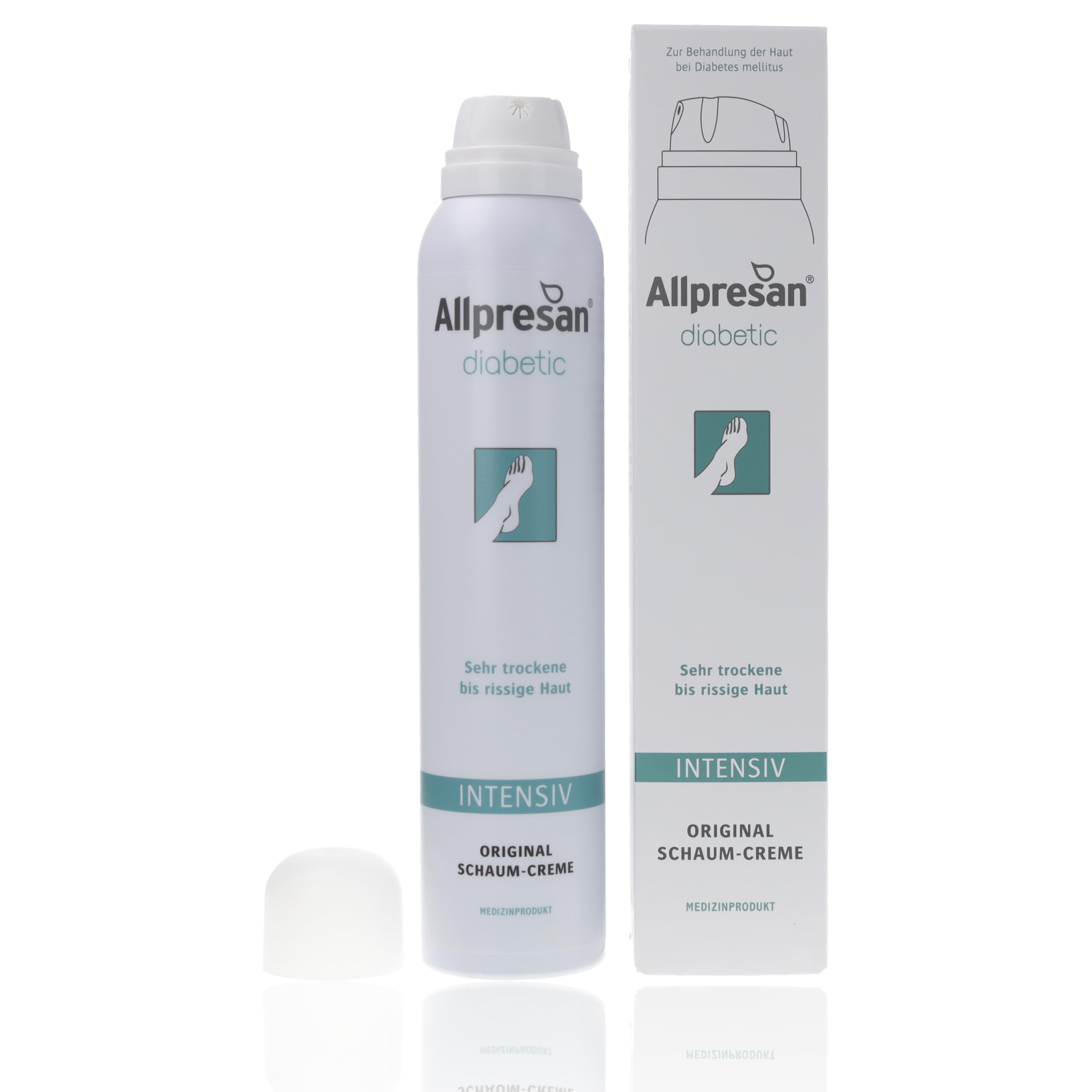 Allpresan diabetic INTENSIV Schaum-Creme - bei Diabetes mellitus - für sehr trockene bis rissige Fußhaut - 200 ml (2er Pack)