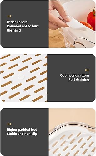 Miniatura 3 de INSTITIZER Juego de cuencos de cocina de 8.2 cuartos de galón, coladores y coladores de plástico, cesta de lavado de frutas y verduras, colador