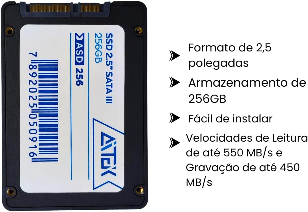 Review SSD 256GB Aitek SATA III: Testado por 7 dias em PC e console