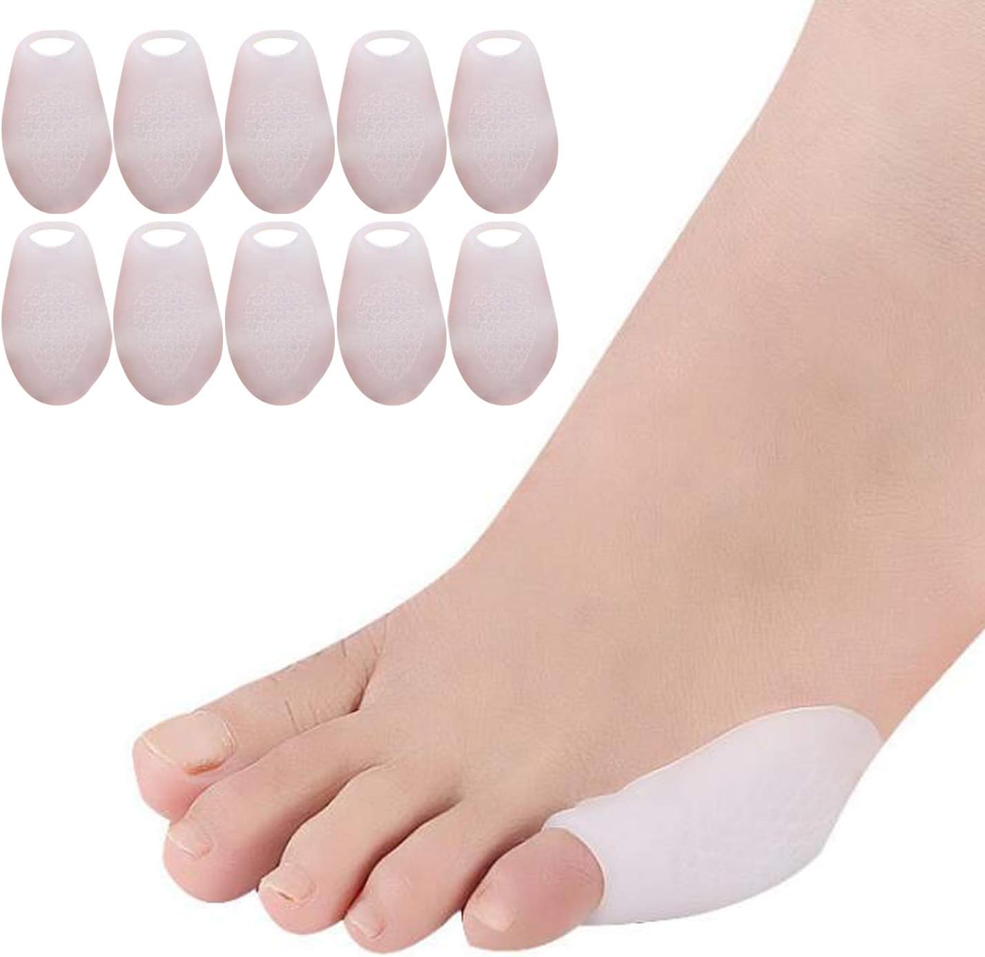 5 Pairs Pinky Toe Protector Bunion Corrector New Material Gel Little Toe Separator Bunionette Cushion Sleeve Splint for Overlapping Toe, Pinky Hammer Toes.