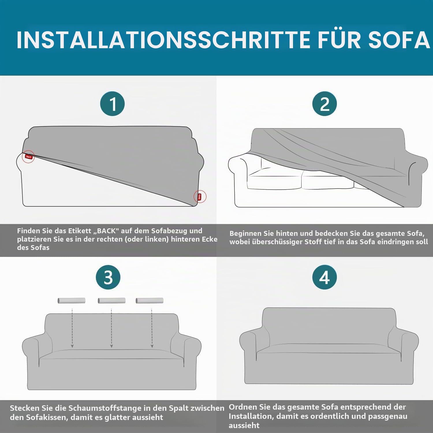 YSTELLAA Stretch Sofa Überzug 3 Sitzer, Sofaschoner rutschfest Mit Armlehne, Universal Jacquard Sofabezug, Dicke Sofabezug Für Hunde Katzen Und Haustiere, Waschbare Sofa Cover, Khaki