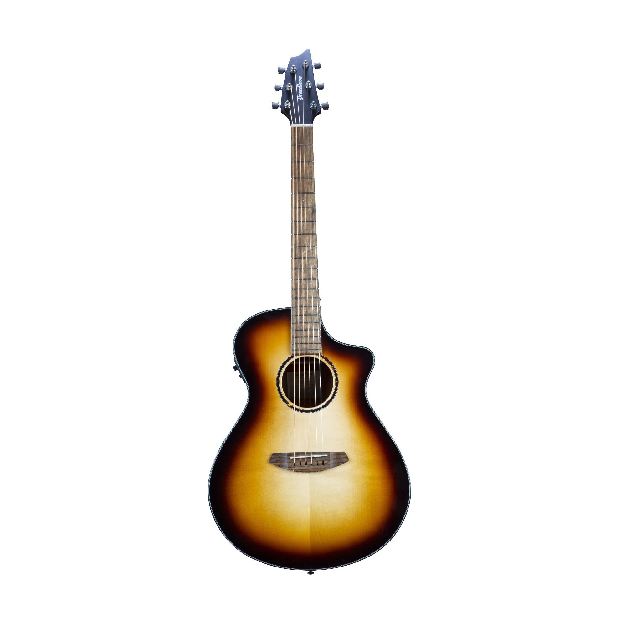 Breedlove Discovery S Concert Edgeburst CE European Spruce African Mahogany Soft Cutaway 6-String Acoustic Electric Guitar with Slim Neck and Pinless Bridge (Right-Handed, Natural Gloss)