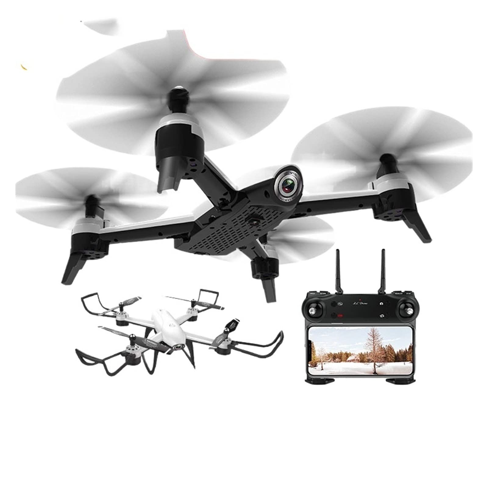 Dron Drone Drony z podwójną kamerą Drony 4K 1080P 720P 2.4G WiFi PFV Przepływ optyczny 20 minut Czas lotu Quadrocopter RC Dron Dron Drony (Kolor: 4K Biały 3Batt Rozmiar: 1) (4K 2Batt 1)