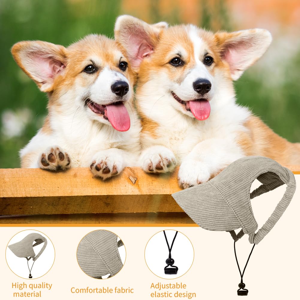 OFFCUP Berretto da Baseball per Cani Regolabile Cappello da Baseball per Cani con Fori per le Orecchie Cappello Sportivo da Viaggio Cappellino di Protezione Solare per Animale Domestico (kaki, M)