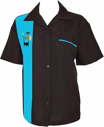 Womens Mid Century Bowling Shirt Retro 