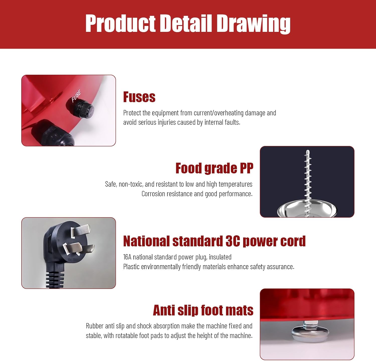 Chocolate Fountain, Commercial Hot Chocolate Fondue Tower, 5 Tier 7 lb Large Capacity Stainless Steel Chocolate Melting Heating Machine, for Party, Wedding, Melts Cheese, Candy, and Liqueur (Red)