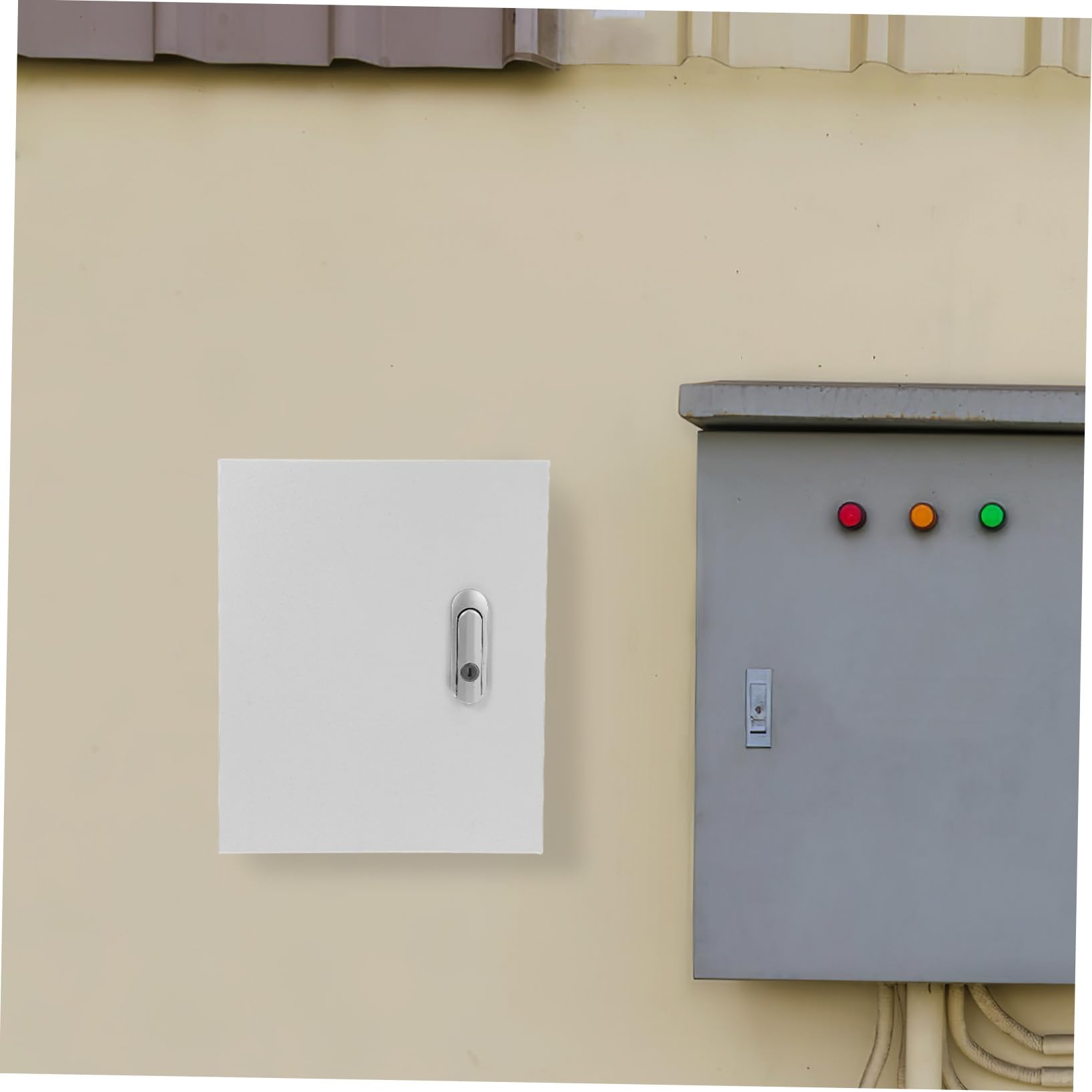 Armadietto Elettrico da Muro in Acciaio Inox Bianco per Controllo | Cassetta Elettrica da Esterno, Sportello Incernierato Serratura Lunga, Struttura Rinforzata per Componenti