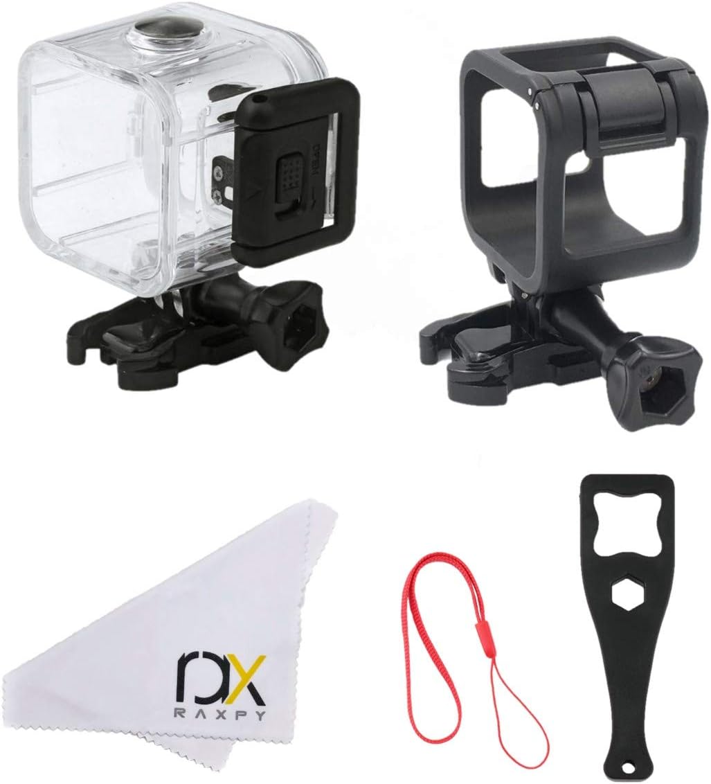 RAXPY Combination of Waterproof Housing and Frame, Only Housing, Only Aluminum Frame for GoPro Session 4, Session 5 (Housing-Frame)