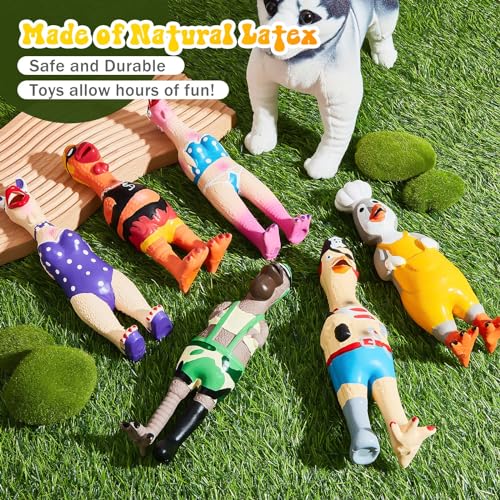 6 Pcs Dog Latex Squeaky Toys Chicken Interactive Dog Toy Charming Pet Squawkers Earl Captain Jack Durable Latex Chicken Dog Toy Soft Rubber Chew Molar Dog Toys for Small Medium Large Dogs  Cucciolini Doodles 6 pcs dog latex squeaky toys chicken interactive dog toy charming pet squawkers earl captain jack durable latex chicken dog toy soft rubber chew molar dog toys for small medium large dogs   cucciolini doodles