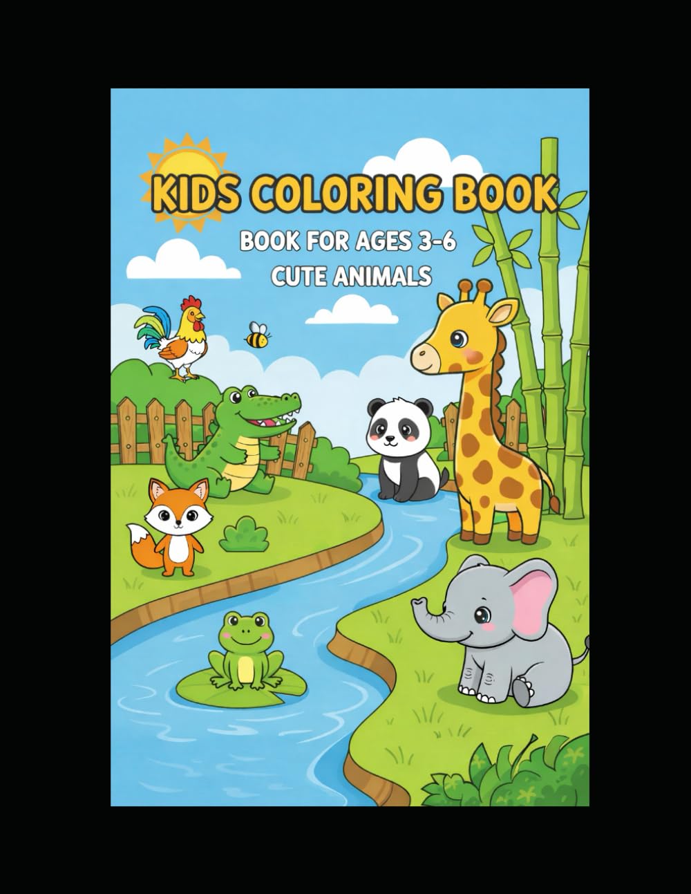 Kids coloring book for ages 3-6 years old: Cute Animals