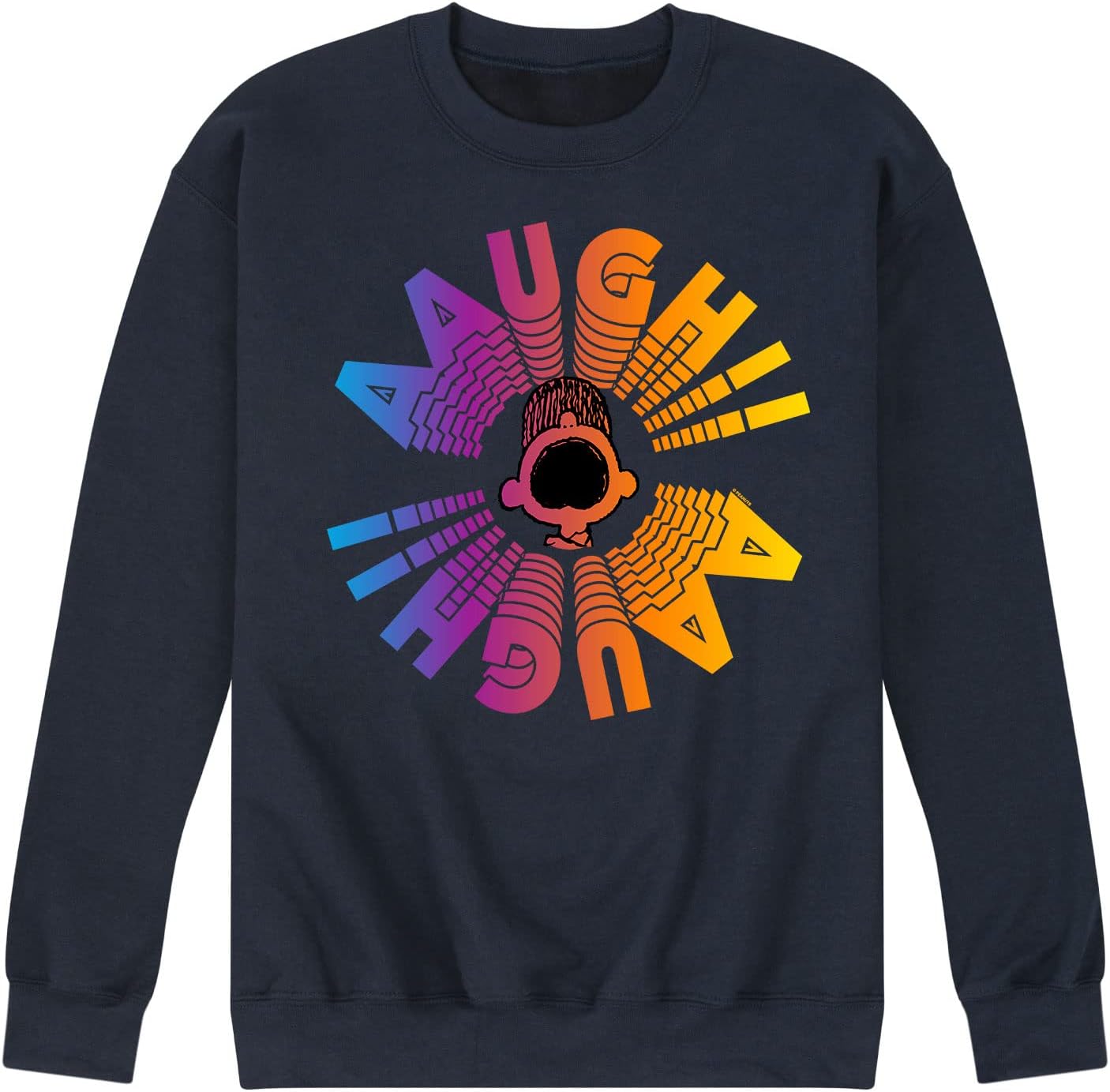 HYBRID APPAREL - Peanuts - 70's Retro Snoopy Men's Long Sleeve Fleece Crewneck Sweatshirt