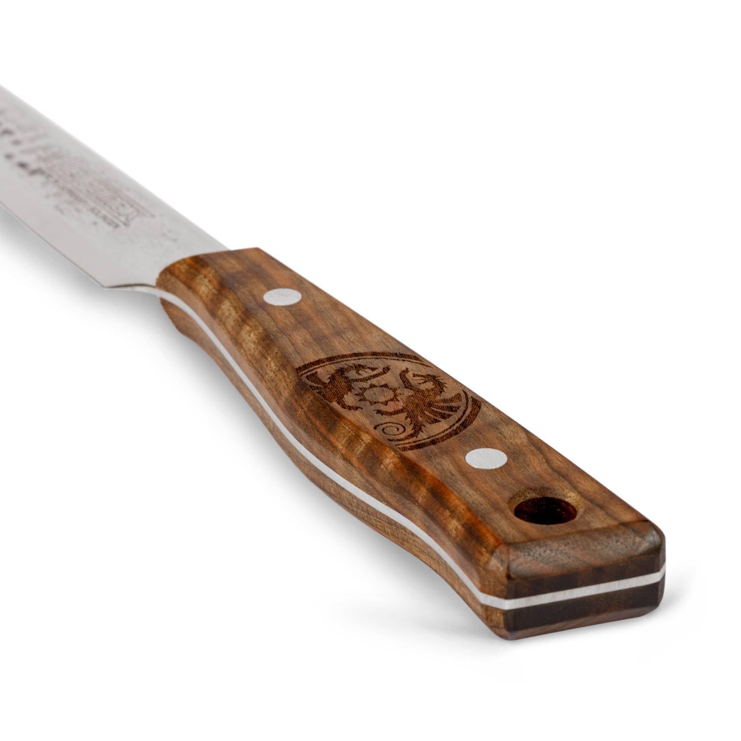 Petromax 14 cm Allzweckmesser - Kochmesser aus Solingen mit Walnussholz | Handgefertigtes Küchenmesser aus rostfreiem Stahl - zum Hacken von Kräutern und Schneiden von Fleisch oder Gemüse geeignet