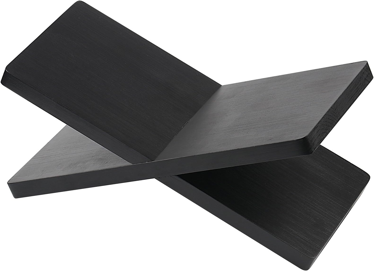 Wooden Book Stand - Display Cookbook, Textbook, Recipe Book Holder (Black)