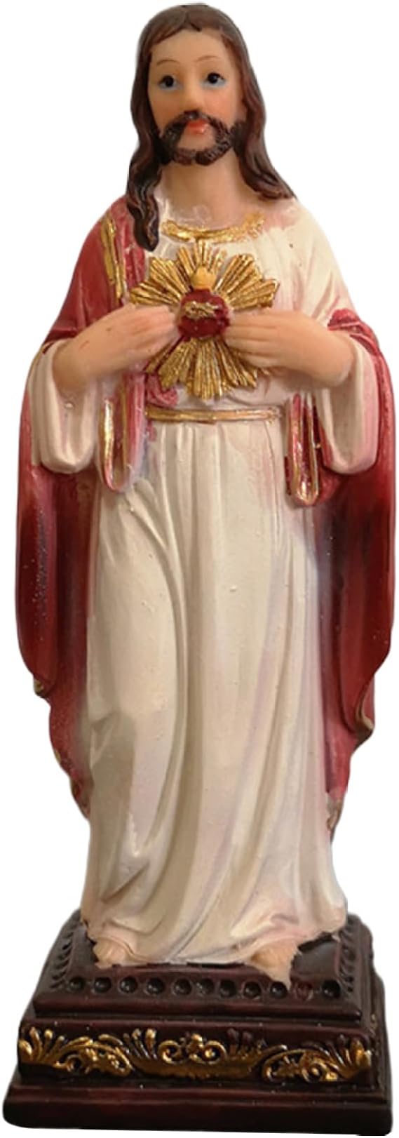 Sacred Heart of Jesus Statue 5.12 Inch Resin Jesus Statue Renaissance Jesus Christ Statue Religious Jesus Figurine for Car Home Housewarming Present