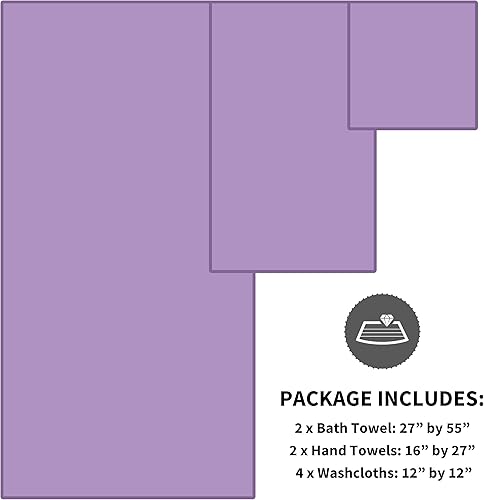 Miniatura 4 de Juego de toallas de microfibra de 8 piezas, 2 toallas de baño, 2 toallas de mano y 4 paños de lavado, toallas ultra suaves y altamente absorbentes