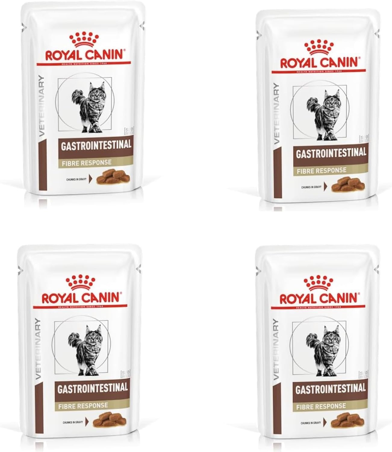 Veterinary Gastrointestinal Fibre Response | Pack of 4 | 4 x 12 x 85 g | Complete Diet Food for Adult Cats | For Cats with Chronic Constipation