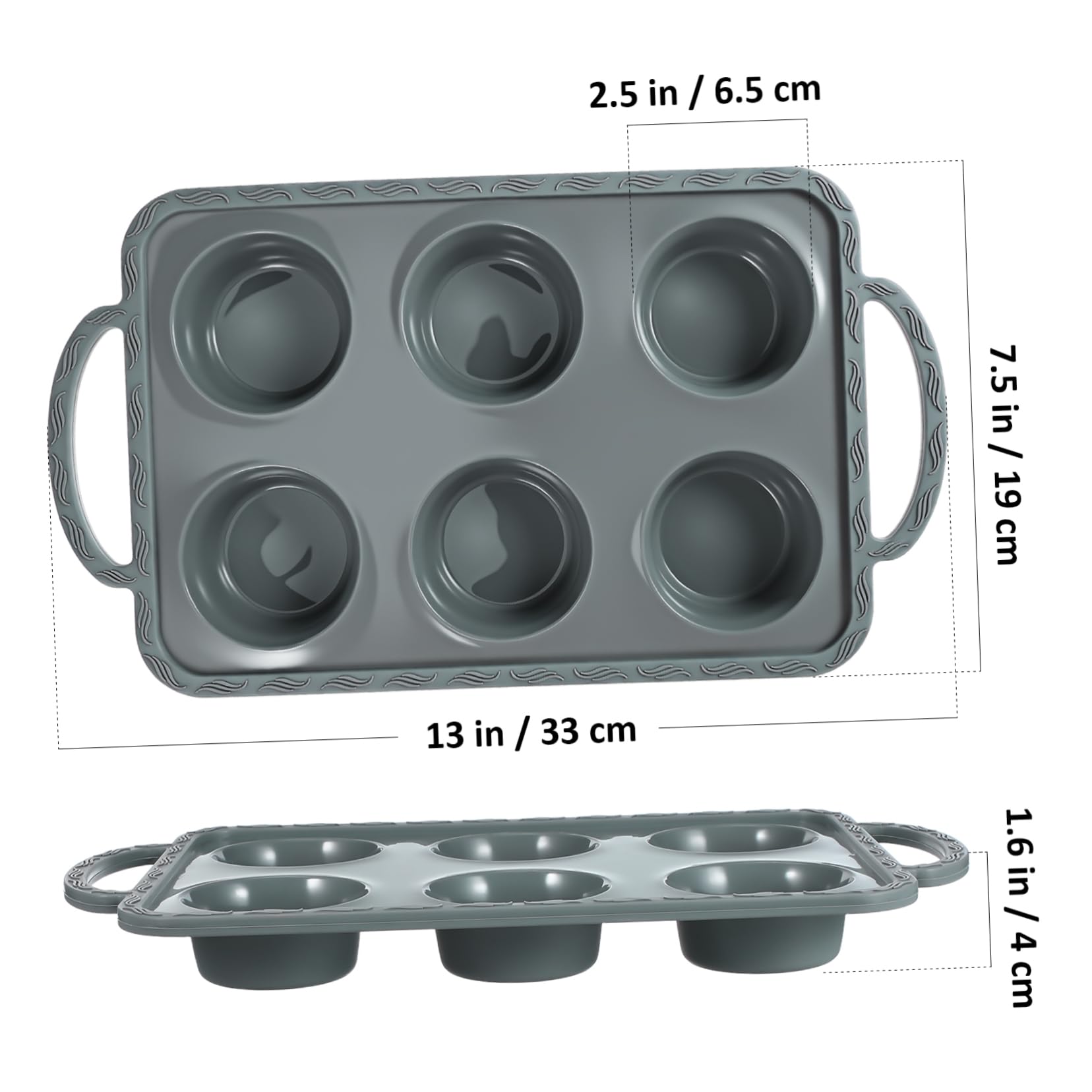 GRIRIW Non Stick Bakeware for Creative Desserts Cup Muffin for Family Baking and Parties High Heat Endurance and Easy Silicone Molds