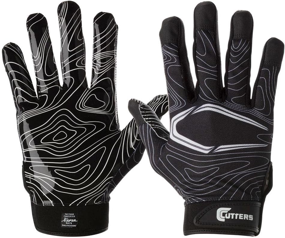 Cutters Football Gloves - Game Day Football Receiver Gloves with High Tack Silicone Grip, Superior Support and Protection, Adult & Youth
