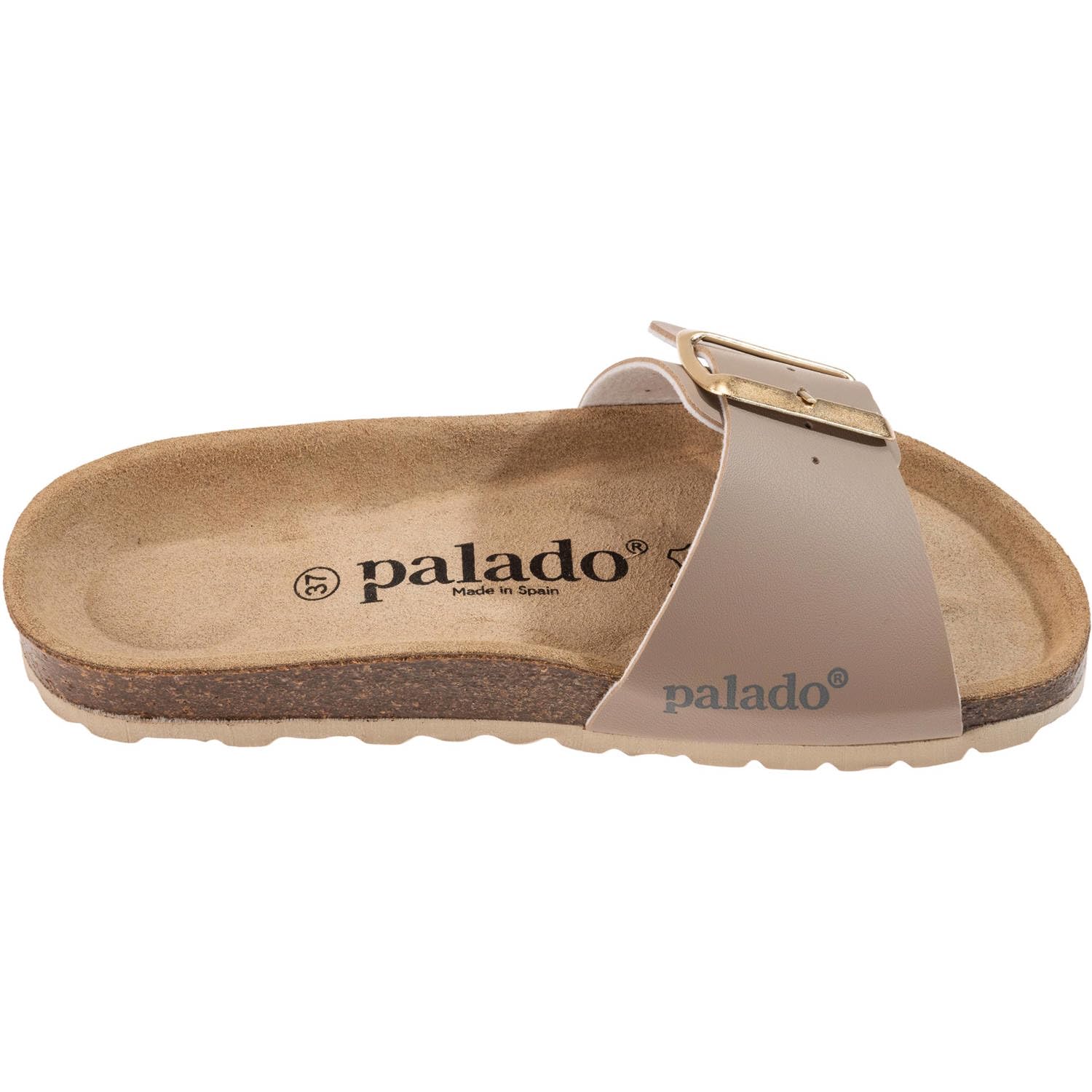 Palado Pantoletten Damen Malta EGS Matt – bequeme Sandalen Made in Spain - Hausschuhe mit dämpfendem Kork-Fußbett - modische Sommerschuhe