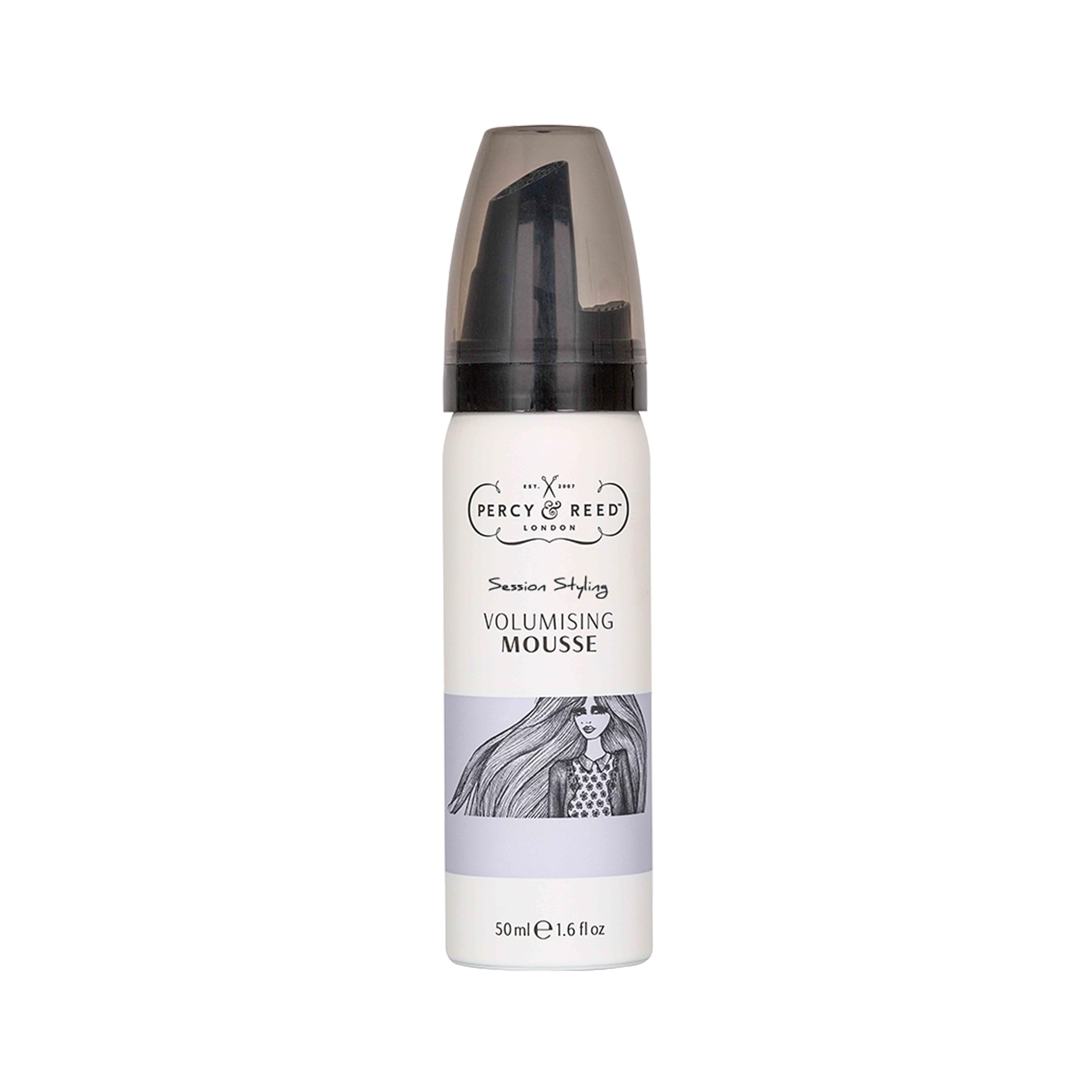 Percy & Reed Volumising Mousse 50ml, Hair Mousse for Volume Fine Hair, Lightweight Foam, Long Lasting, Adds Bounce and Texture, UV Protection, Humidity Resistant, No Sticky, Session Styling Collection