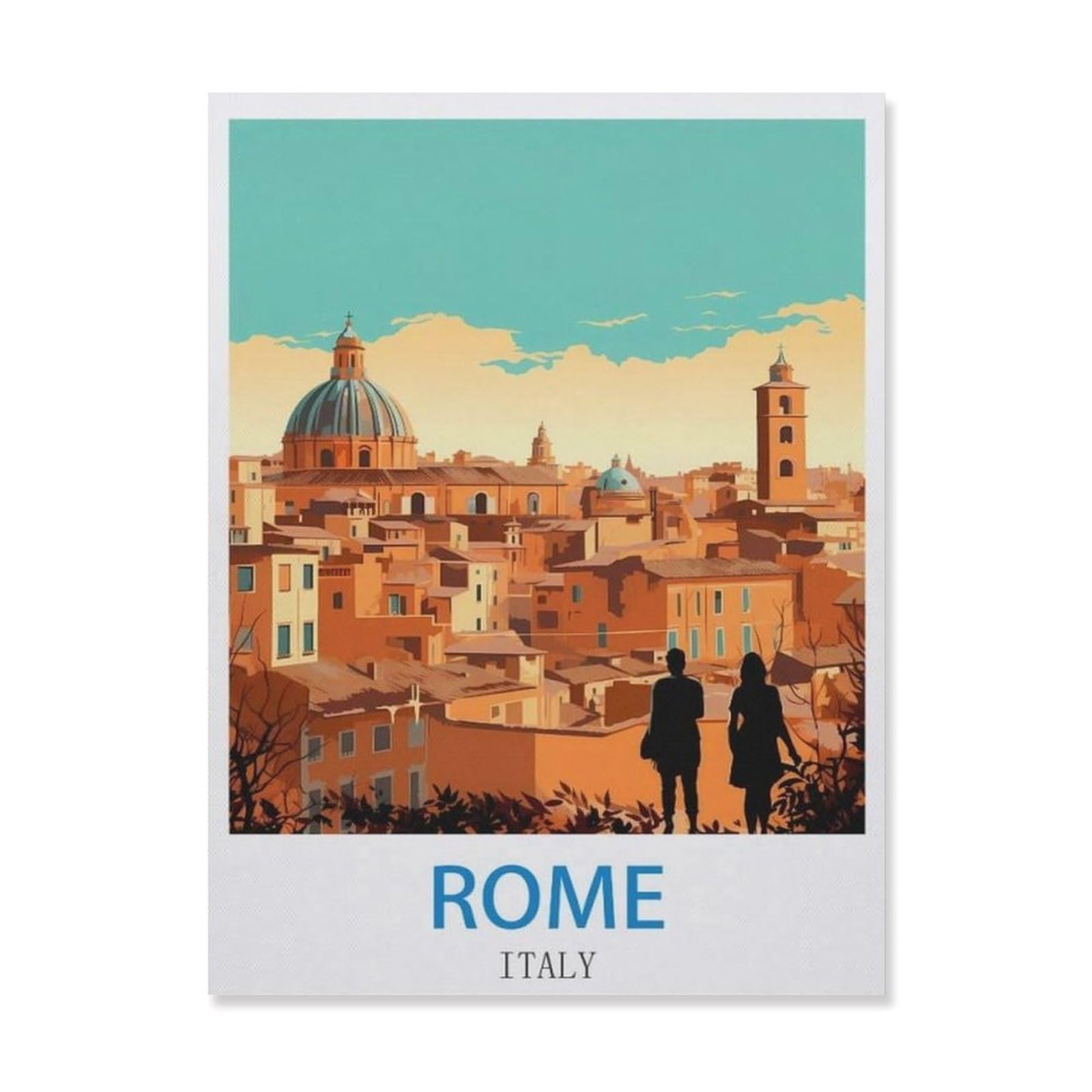Rome Italy，Retro Metal Tin Sign Vintage Sign For Home Coffee Wall Decor(15x30cm）6x12 inch-EF83