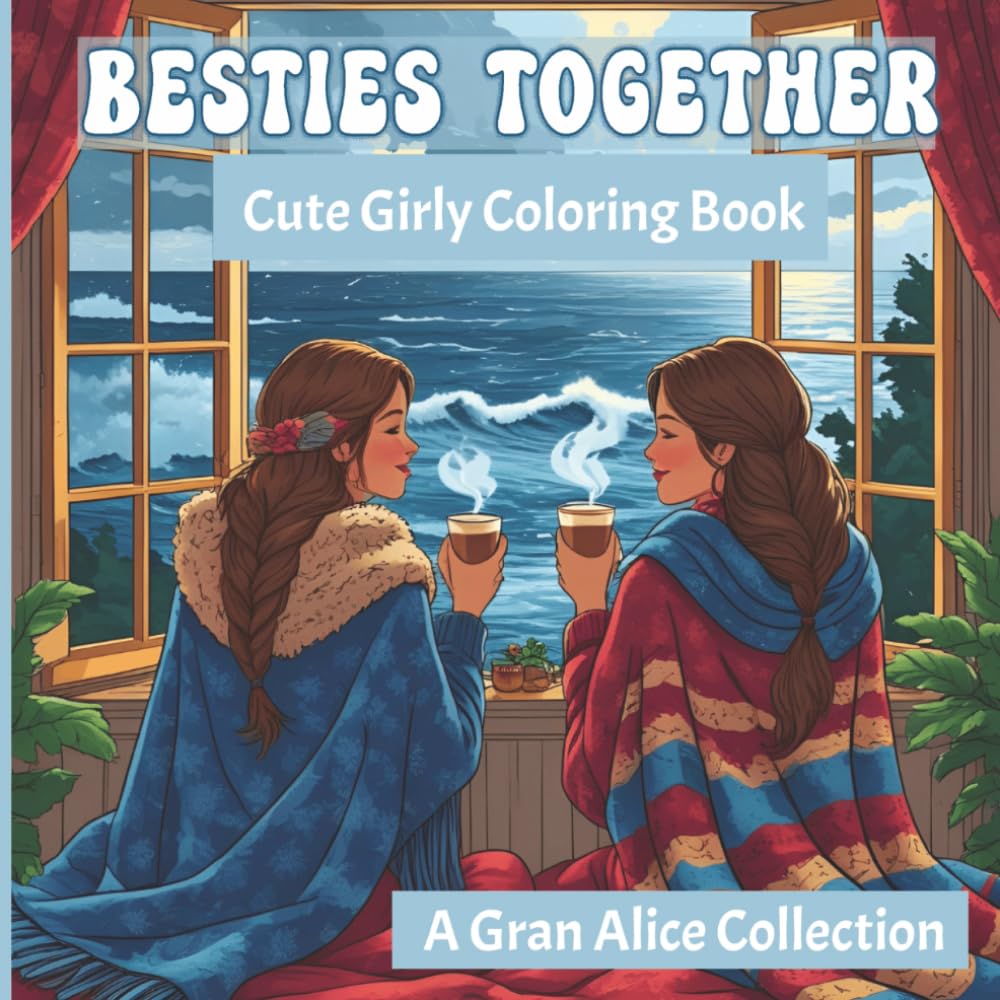 Besties Together Cute Girly Coloring Book: Cute and Cozy Friendship Coloring Book for Girls, Teens, and Women — Adorable Girly Scenes for Relaxation and Fun