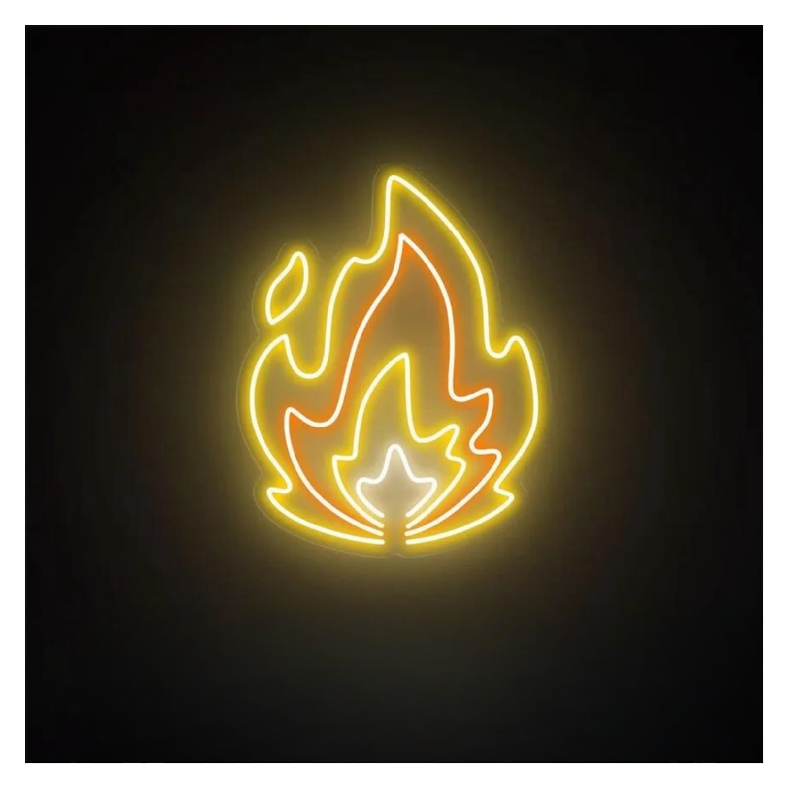 LEMST Signs Lamp Fire Neon Signs USB Powered, Adjustable Brightness Neon Lights Flame Suitable for Bistro Party Decor Flame Neon Light(C,41cmx50cm)