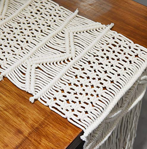 Macrame Table Runner Handwoven Boho Wedding Table Decoration Bedding Blanket,13.8"X 94" #TOP4