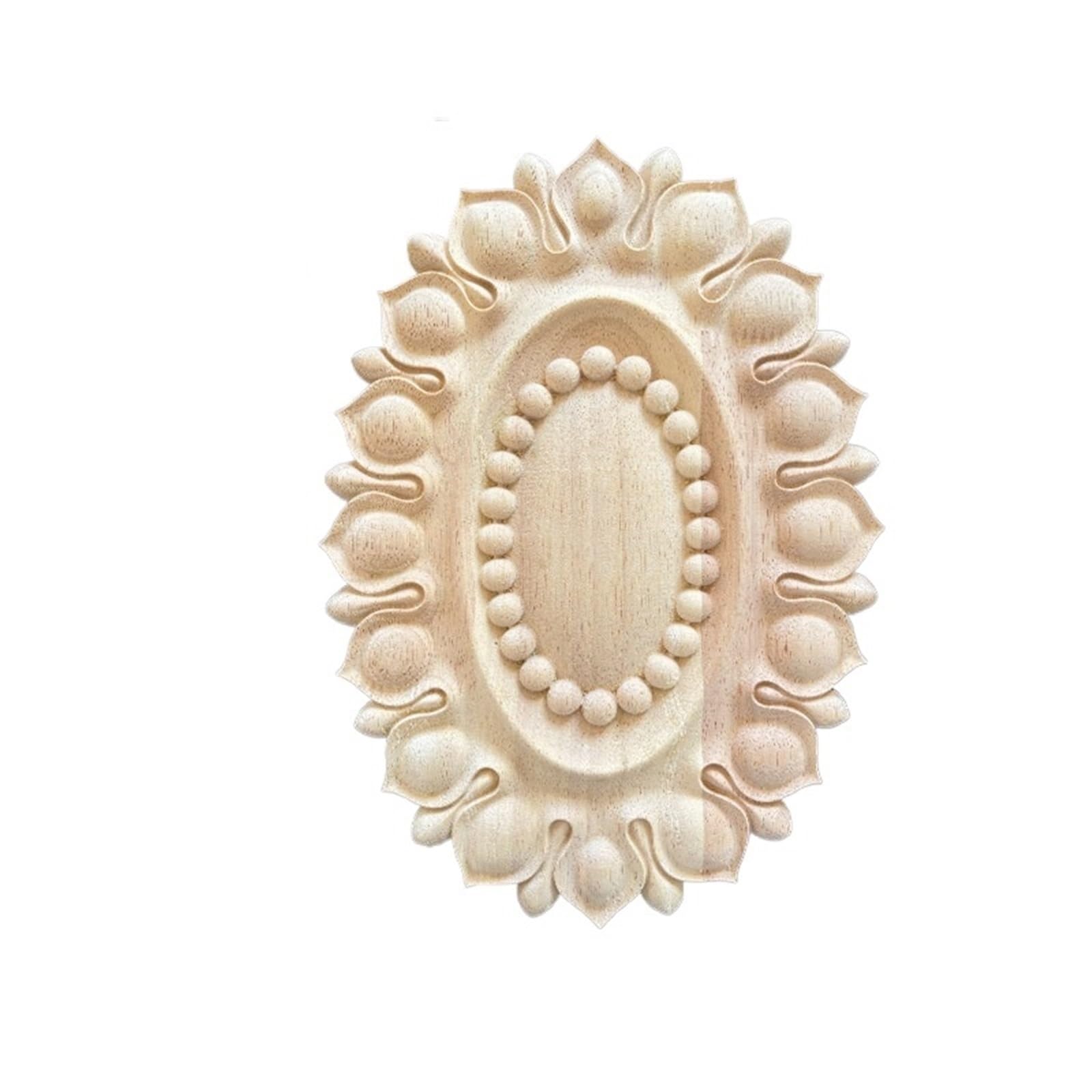Applique en bois de caoutchouc sculpté, décoration premium de meubles F-22.5cm
