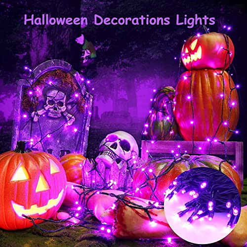 PhilzOps Halloween Luci Stringa Solari, 22M 200 LED Natale Catena Luminosa Esterno Solare 8 Modalità Impermeabile Viola Luci LED Decorativa con Memoria Per Giardino Albero Patio Festa Balcone Camera