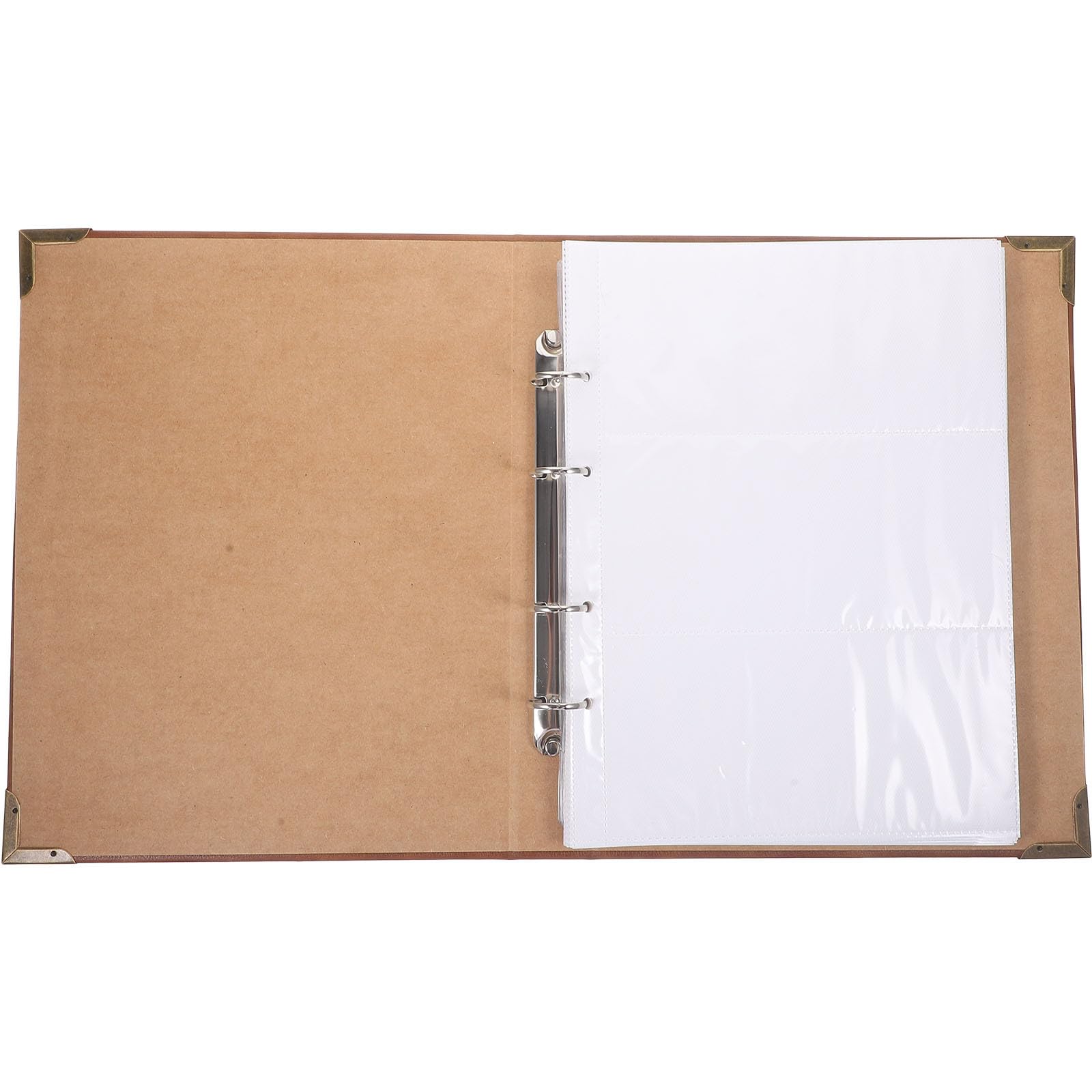 Álbum de colección de Billetes y Postales con páginas internas de PP, Carpeta marrón para organizar Tarjetas, Soporte Reutilizable para