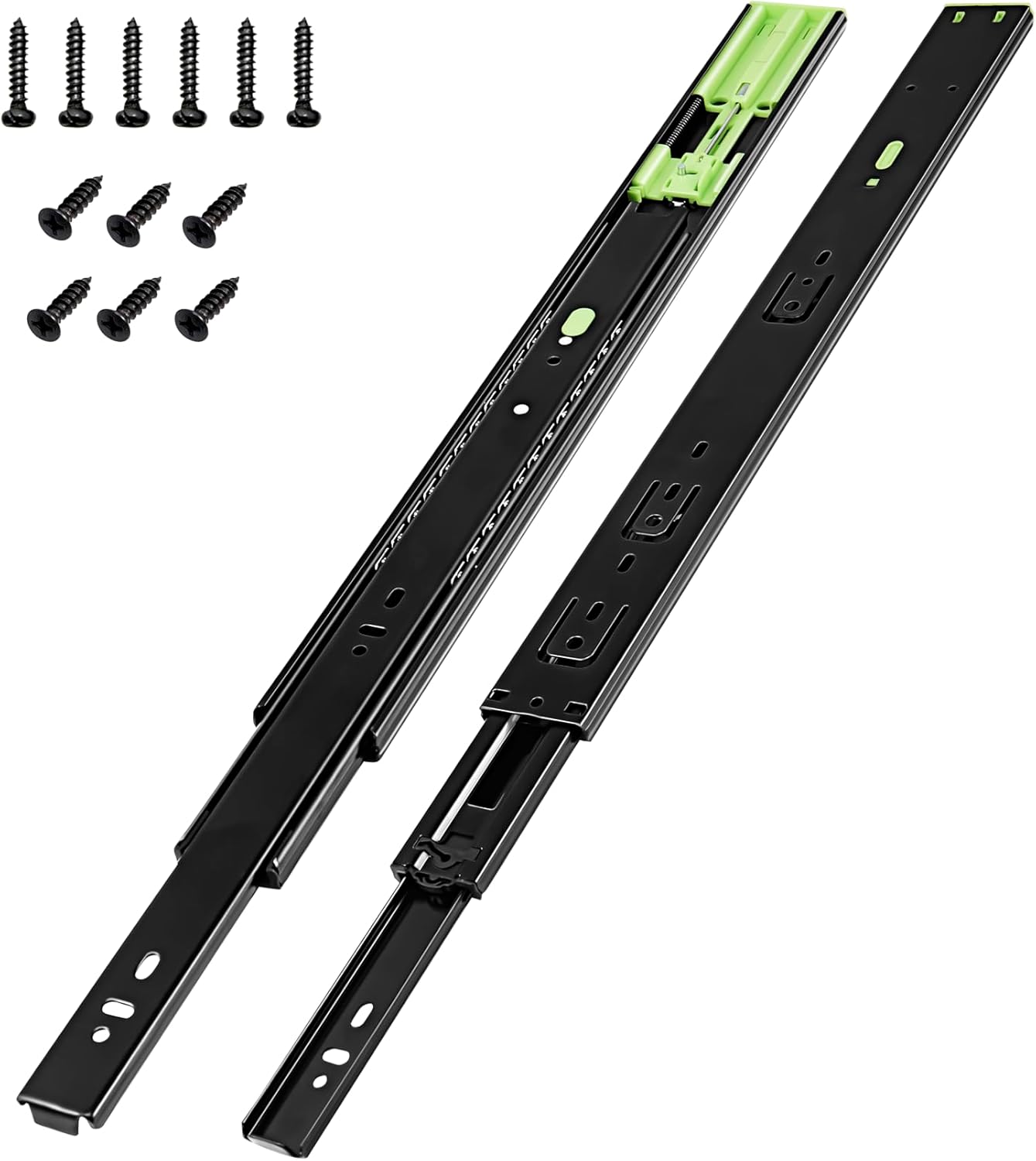 10 Pairs | Soft Close Drawer Slides 22 inch, HBL’ Heavy Duty Cabinet Drawer Slides Replacement - Ball Bearing Full Extension, 200 LB Capacity, Made of Cold-Rolled Steel, Rust-Resistant & Long-Lasting. 22" Drawer Slide 10 Pairs Black