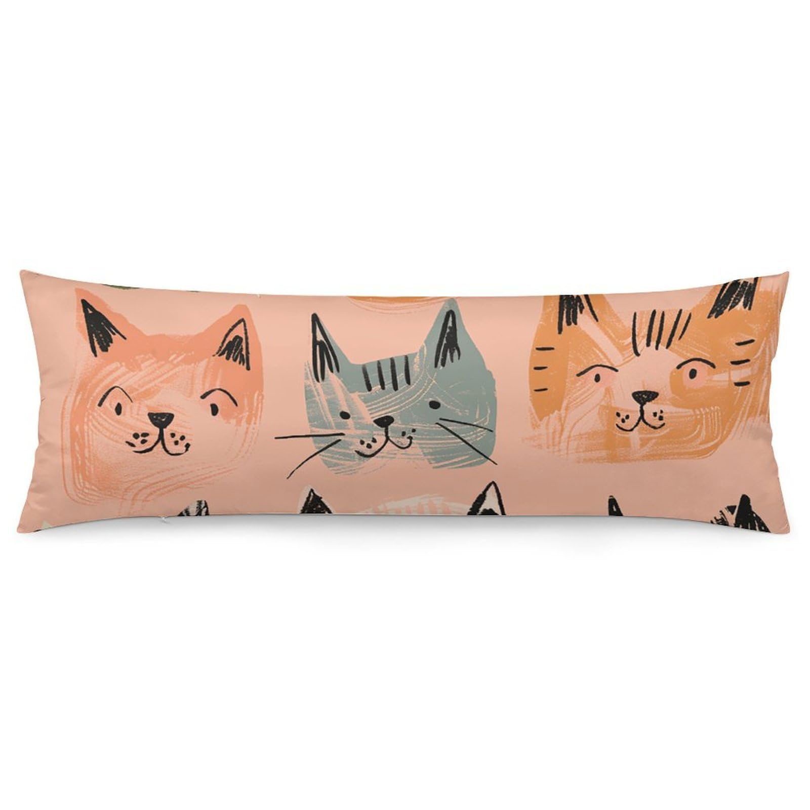 2 Pack Pillow Cases for Hair and Skin, Soft Breathable Pillow Case Covers with Hidden Zipper, Peach and Green Style Pillowcase 20"x54" Pillow Covers for Sleeping Gift