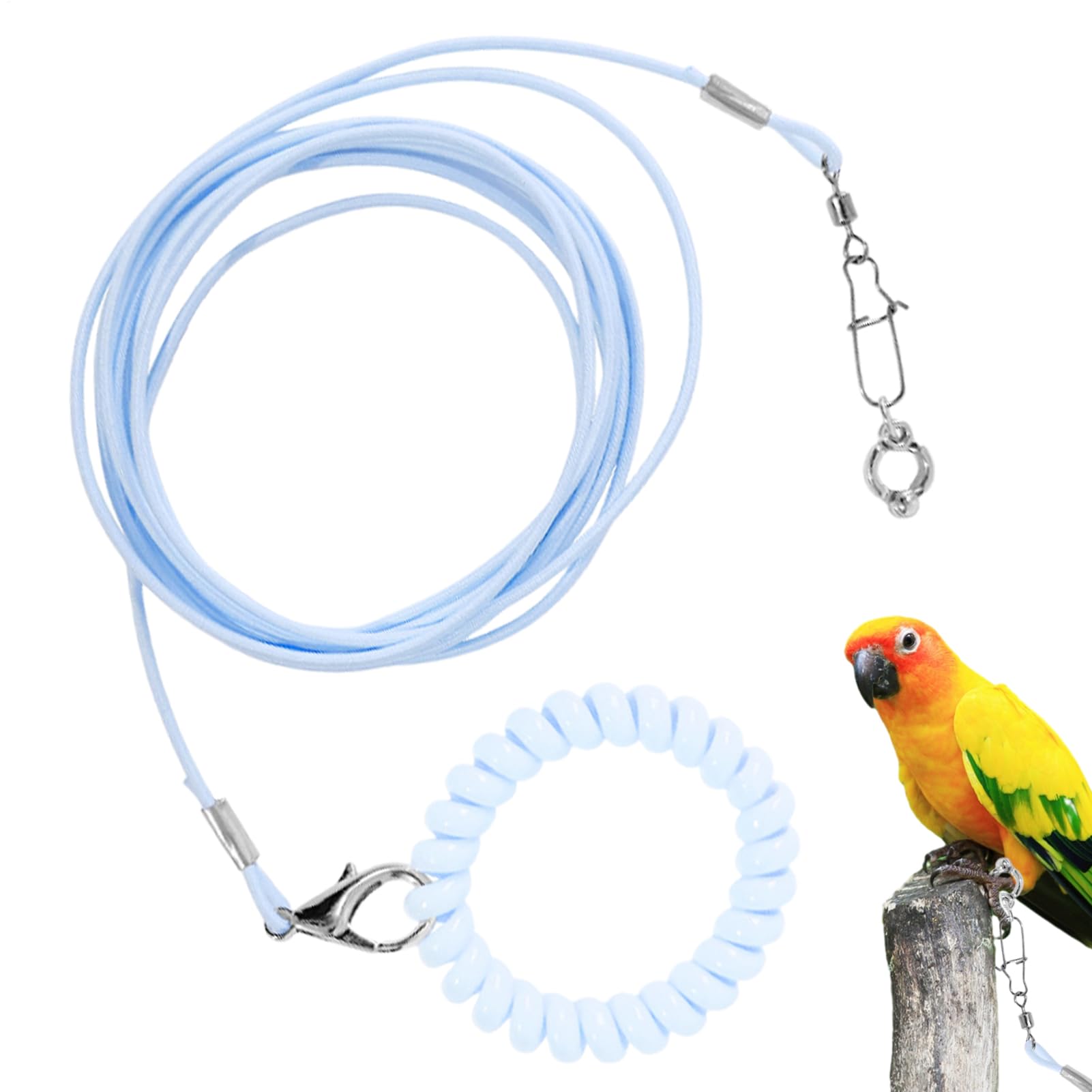Cadena de pie de pájaro, Cuerda voladora Desmontable para Loros para Mascotas, Juguete de Entrenamiento para pájaros Resistente a Las mordeduras con de Tobillo para terraza, jardín, Patio — view 11