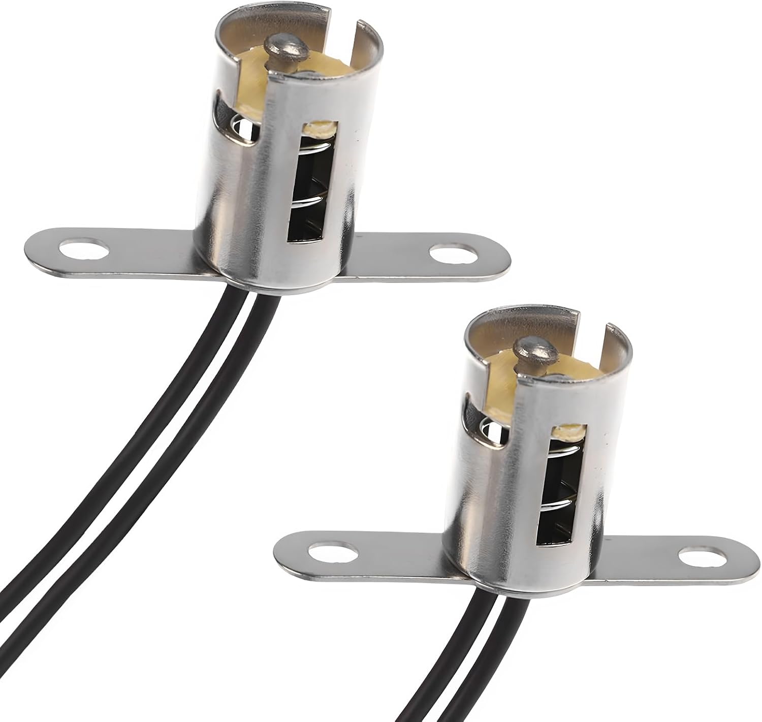 Sun Walker 2PCS Car Light Bulb Socket, BAY15D Snap-in LED Light Socket Adapter with 2 Wire Connectors, 1157 Pre-Wired Brake Lamp Holder Turn Signal Adapter Plug for Cars Trucks SUVs
