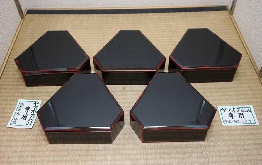 輪島塗弁当箱　五客 輪島塗弁当箱五客