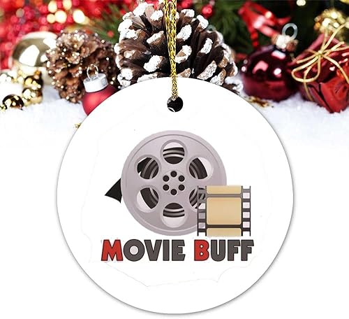 Vinisong Adornos de Navidad de cine, cinta de engranaje rodante, adornos de cerámica, adorno colgante de recuerdo, decoración del hogar, colgantes