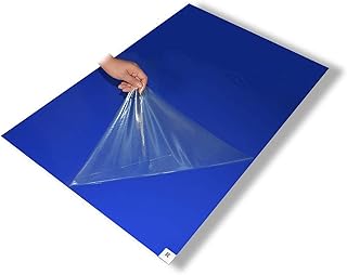 INTBUYING Sticky Mat Contamination 36X24 in Laboratory Clean Room Blue10 mats 300 Sheet Tacky