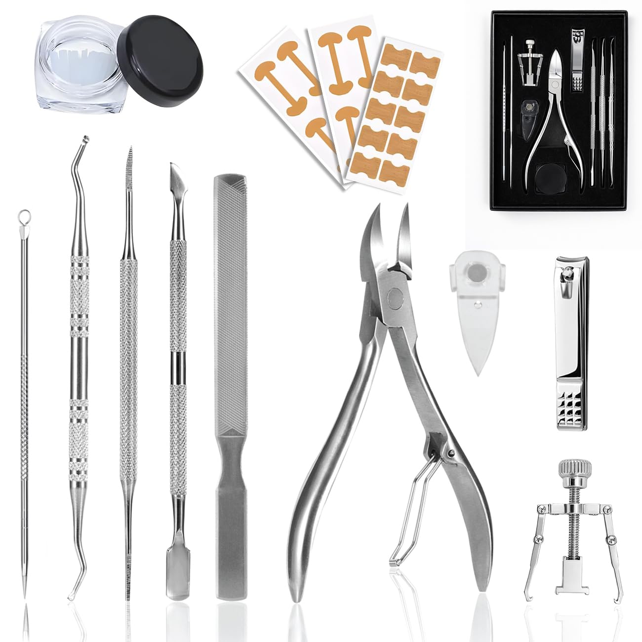 Photo 1 of 2026 Upgraded Ingrown Toenail Removal Kit, Ingrown Toenail Treatment, Stainless Steel Ingrown Toenail Corrector, Surgery Grade Ingrown Toenail Tool Tool By Dualeco