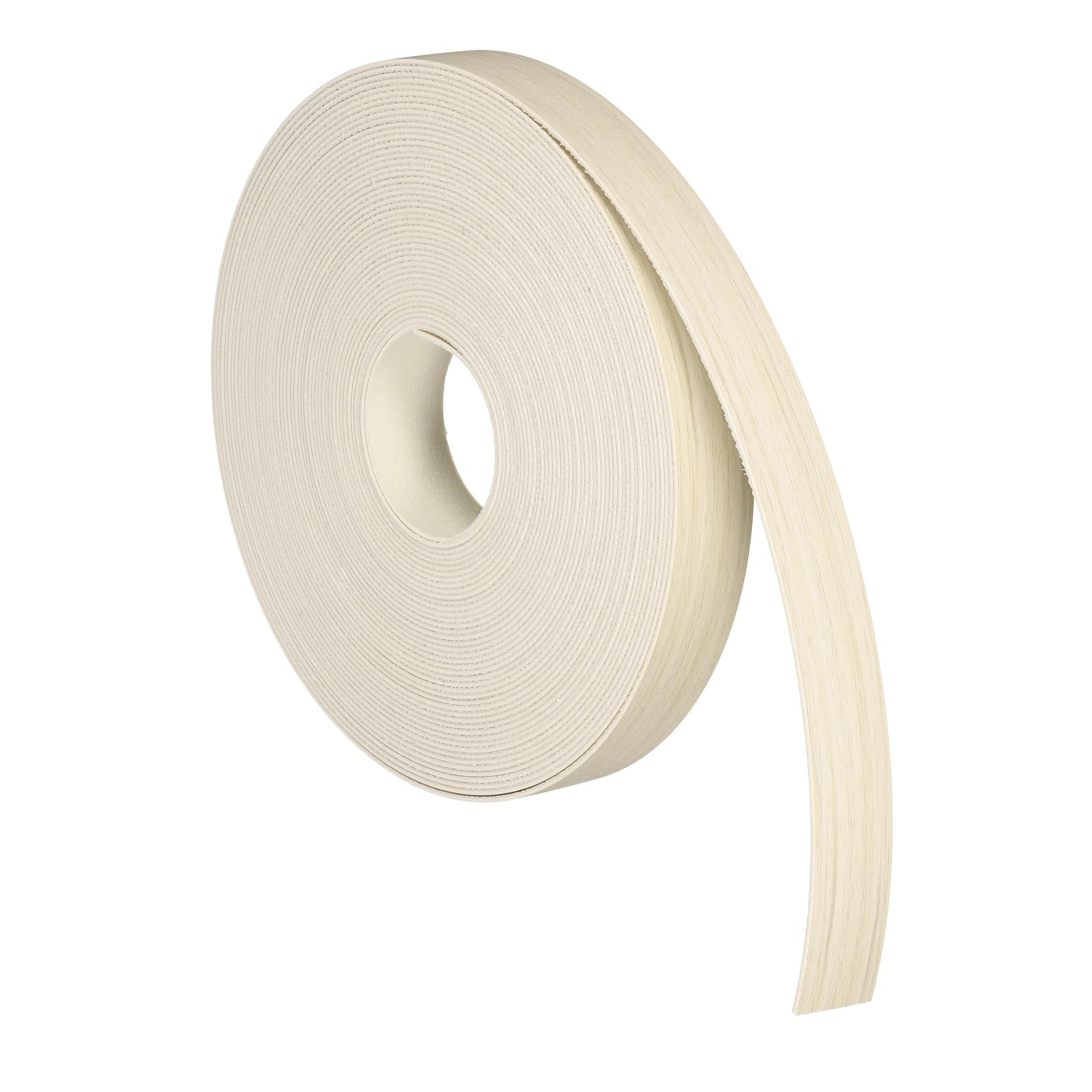 sourcing map 2.2cm x 15.24m Wood Veneer Edge Banding, Pre-Glued Flexible White Maple Edging Strips, Iron on with Hot Melt Adhesive Wood Tape for Cabinet Repair and Furniture Restoration