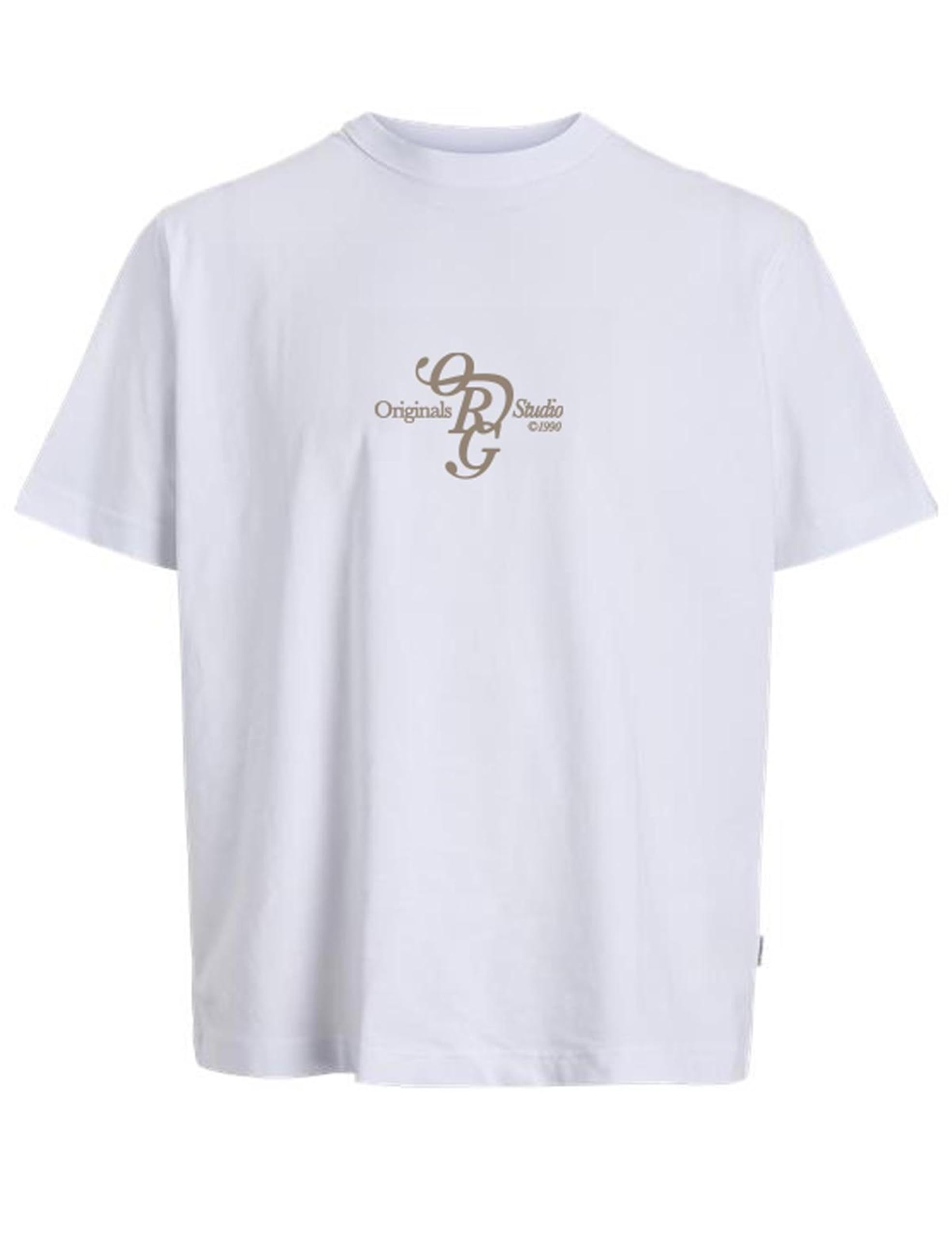 JACK & JONES Jorgramercy Mono Tee SS Crew Neck, Bright White, L