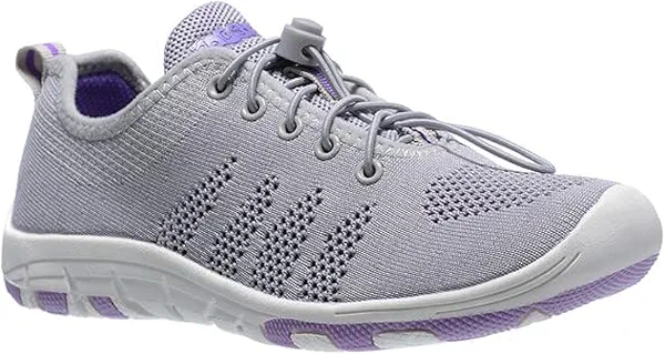RocSoc Women's Summer Barefoot Woven Fabric Water Sport Aqua Shoes - Breathable, Speed Laceup, Quick Dry Beach Footwear for Kayaking Fishing Driving Yoga Walking