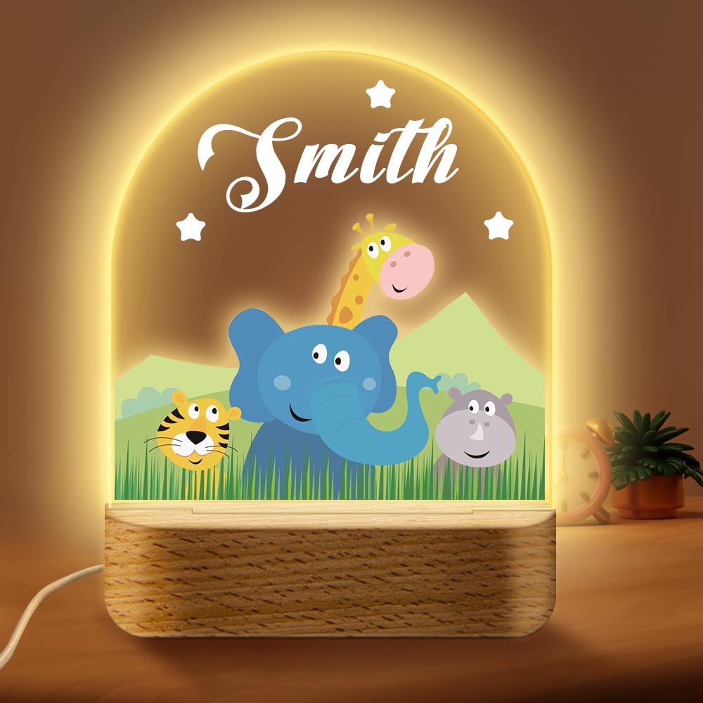 Cozifitgear Personalized Kids LED Acrylic Night Light, Custom Name, Bedroom Decorative Gift for Boys & Girls
