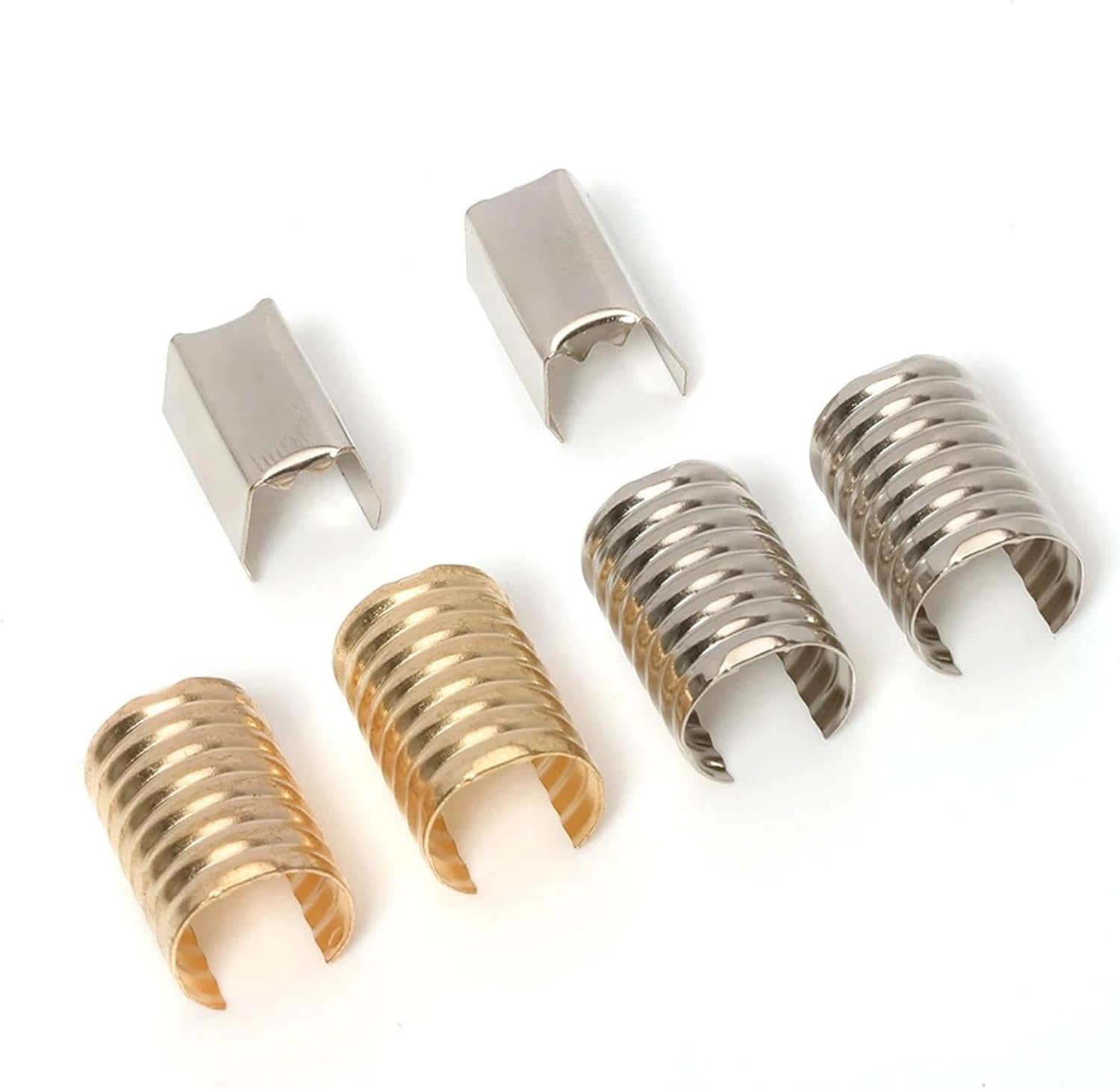 Fold Over Cord Ends 600Pcs/lot 8x13mm Round Fastener Crimping Rope Cord String Foldable Clip Accessories for DIY Jewelry Making Supplies Accessories(9x14mm Rhodium)