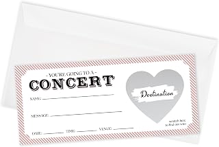 1 Set Concert Surprise Scratch Card, DIY Event Ticket Scratch-off Cards, 3.5 x 8 Inches Scratch & Reveal Cards, Concert Surprise Reveal Card Gifts for Birthday Anniversary Holiday Christmas -03/1